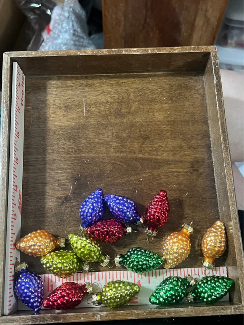 15 Glass Grape Bunch Small Christmas Ornaments